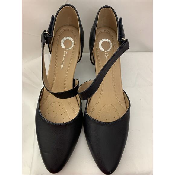 Journee Collection Navy Pumps Womens 8.5 Wide Mary Jane’s - Picture 2 of 8